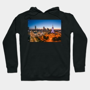 Warsaw city center at dusk Hoodie